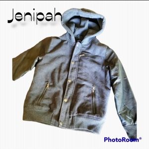 Urban Republic Boys Jacket Faux Leather Sleeves Sz L 14/16